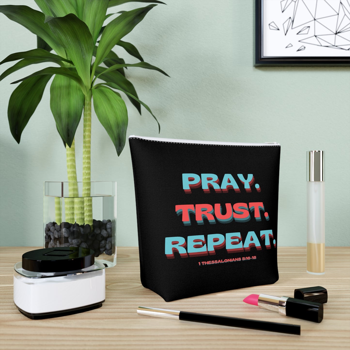 1 Thessalonians 5:16-18 - Cotton Cosmetic Bag