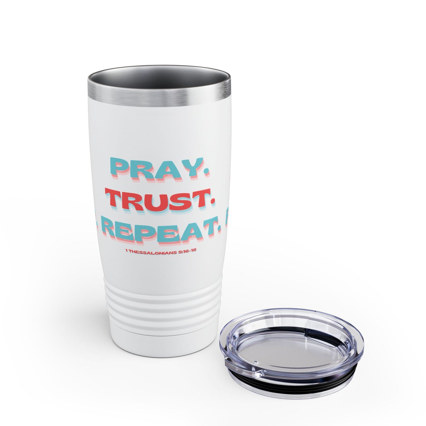 Inspirational Travel Mug featuring 1 Thessalonians 5:16-18