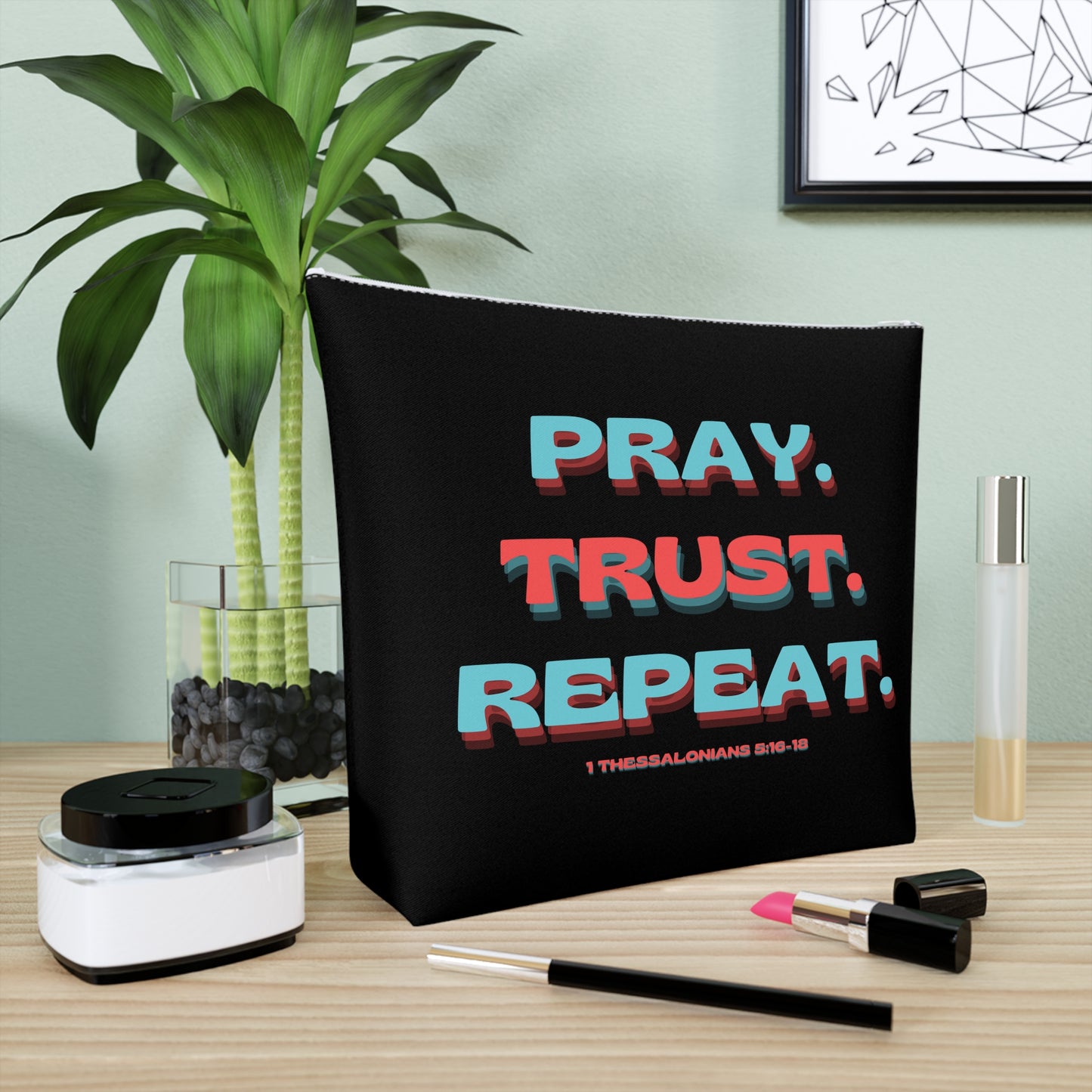 1 Thessalonians 5:16-18 - Cotton Cosmetic Bag