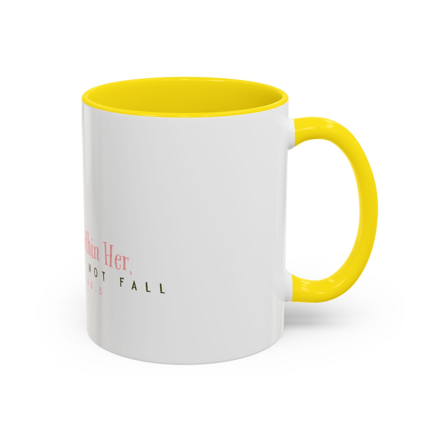 Inspirational Coffee Mug - "God Is Within Her" Psalm 46:5, Motivational Gift, Floral Design, Home Decor, Self-Care, Prayer Mug