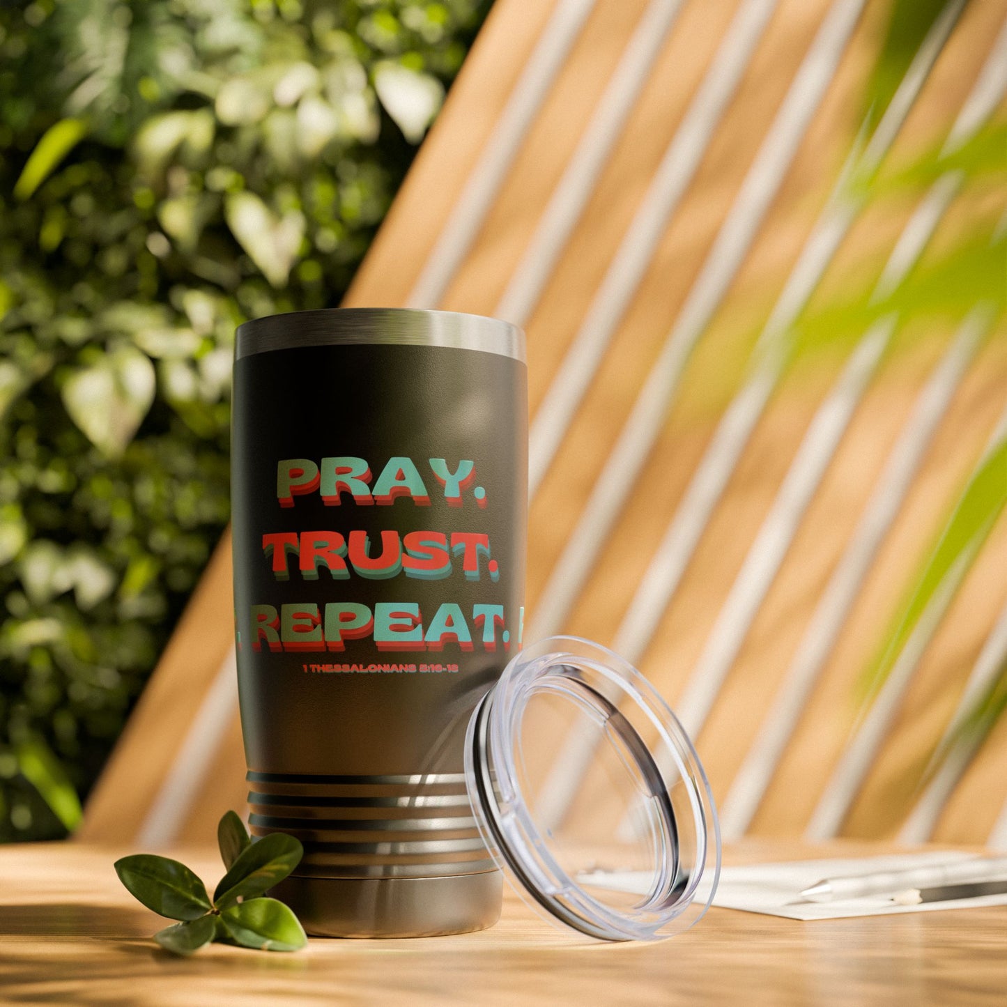 Inspirational Travel Mug featuring 1 Thessalonians 5:16-18