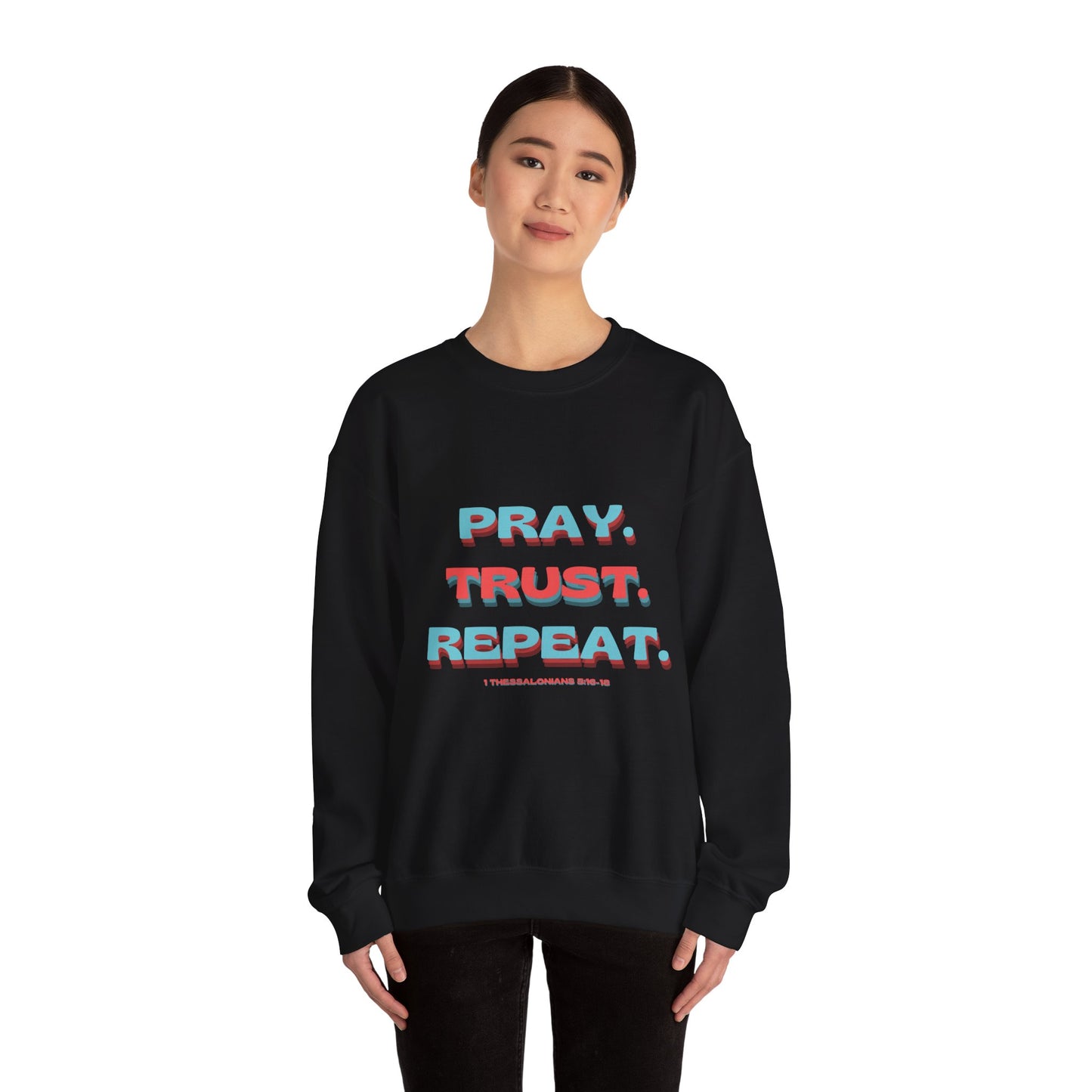 featuring 1 Thessalonians 5:16-18 - Spiritual Crewneck Sweatshirt - Comfort and Inspiration for Faith Lovers