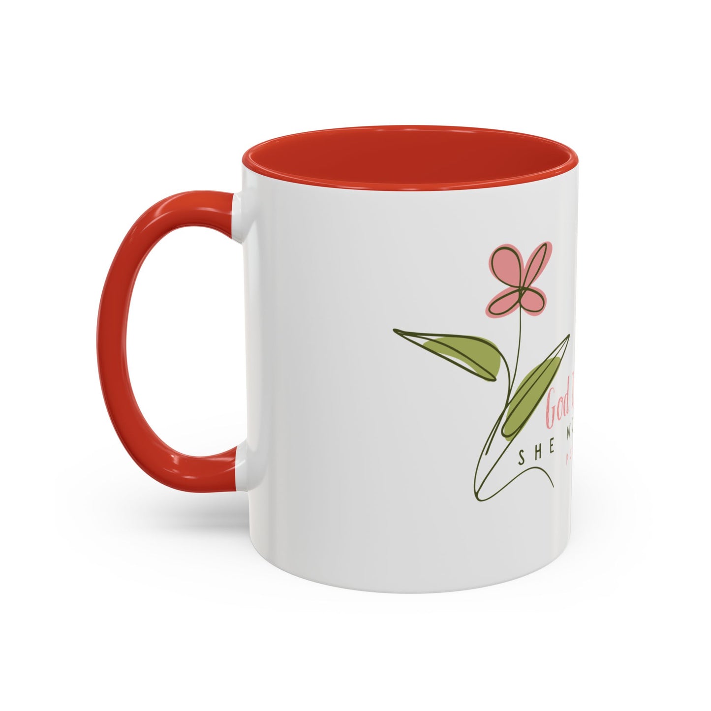 Inspirational Coffee Mug - "God Is Within Her" Psalm 46:5, Motivational Gift, Floral Design, Home Decor, Self-Care, Prayer Mug