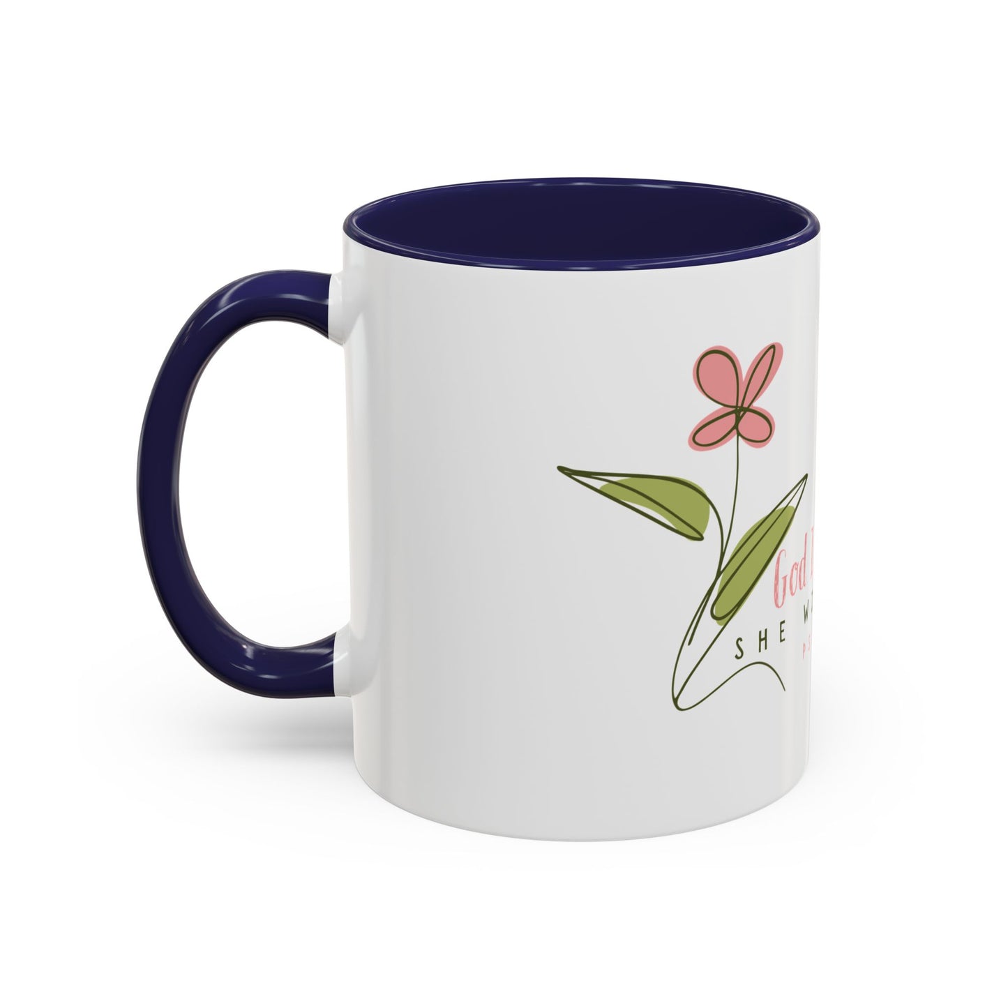 Inspirational Coffee Mug - "God Is Within Her" Psalm 46:5, Motivational Gift, Floral Design, Home Decor, Self-Care, Prayer Mug