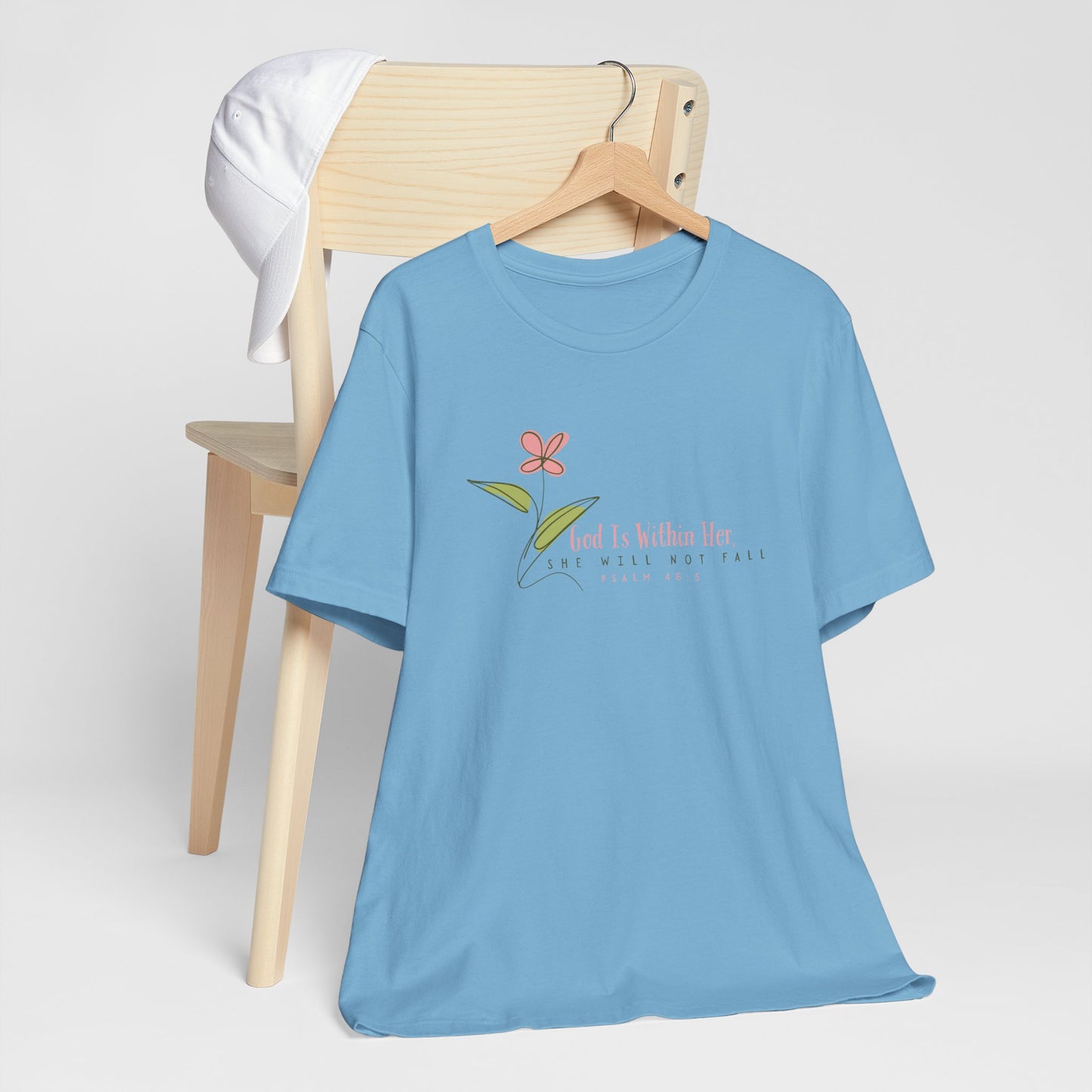 Floral Motivational Unisex Tee - Psalm 46:5 - Nature Lovers Gift