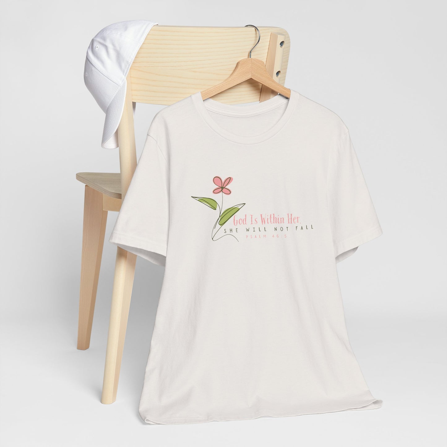 Floral Motivational Unisex Tee - Psalm 46:5 - Nature Lovers Gift