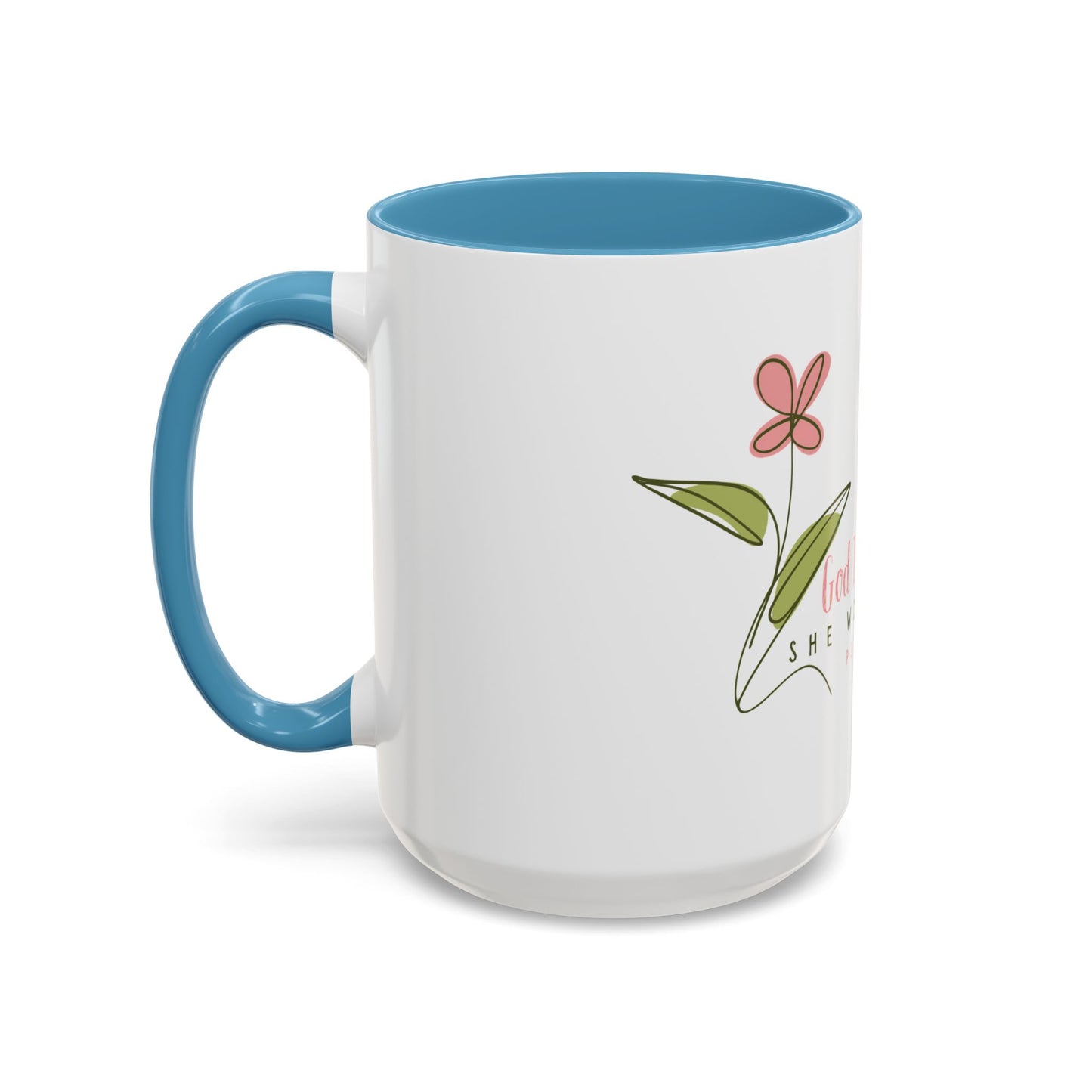 Inspirational Coffee Mug - "God Is Within Her" Psalm 46:5, Motivational Gift, Floral Design, Home Decor, Self-Care, Prayer Mug