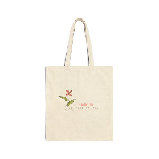 Floral Motivational Tote Bag - Psalm 46:5