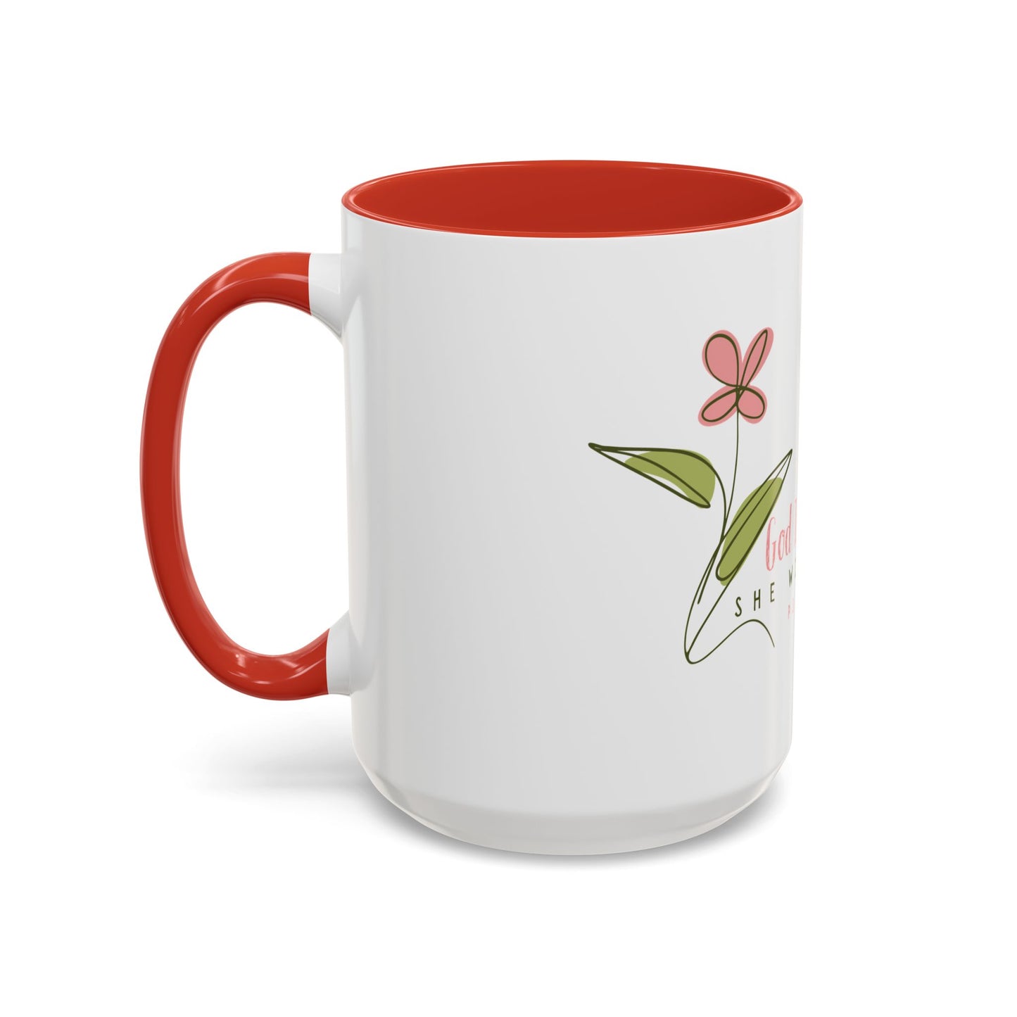 Inspirational Coffee Mug - "God Is Within Her" Psalm 46:5, Motivational Gift, Floral Design, Home Decor, Self-Care, Prayer Mug