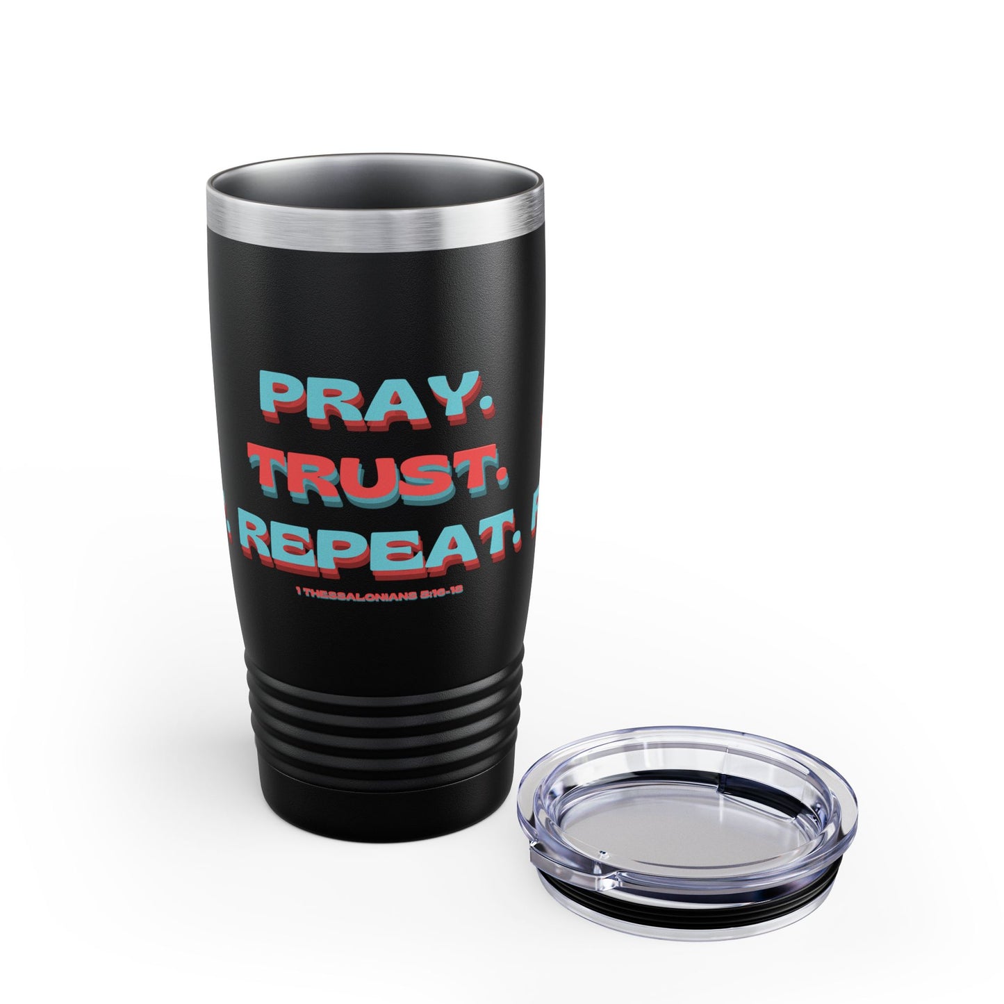 Inspirational Travel Mug featuring 1 Thessalonians 5:16-18