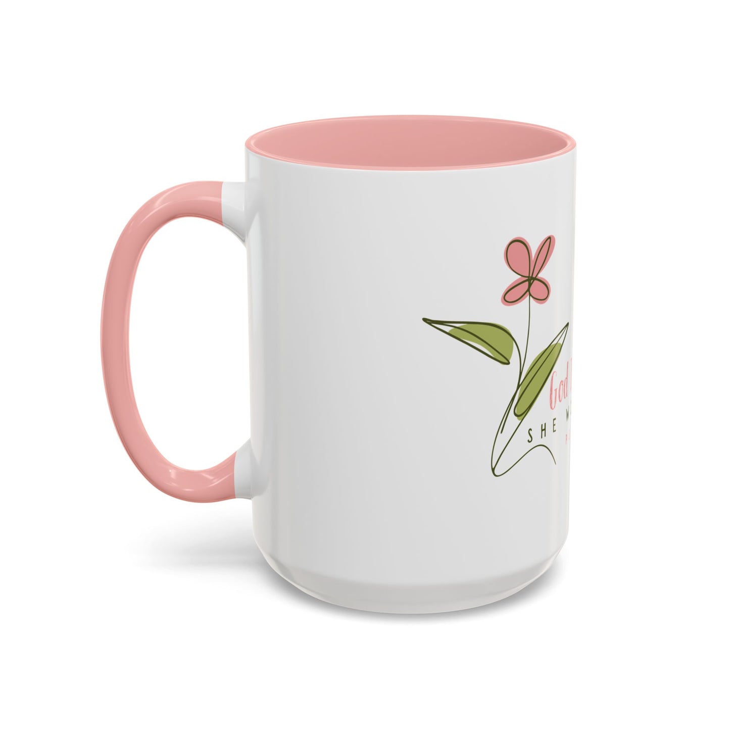 Inspirational Coffee Mug - "God Is Within Her" Psalm 46:5, Motivational Gift, Floral Design, Home Decor, Self-Care, Prayer Mug