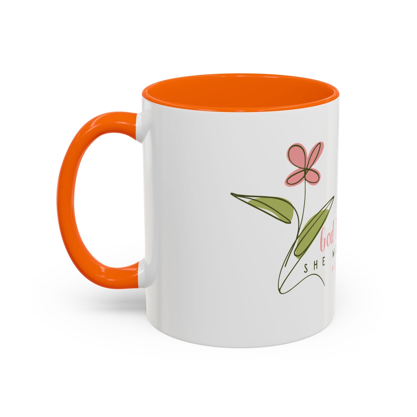 Inspirational Coffee Mug - "God Is Within Her" Psalm 46:5, Motivational Gift, Floral Design, Home Decor, Self-Care, Prayer Mug