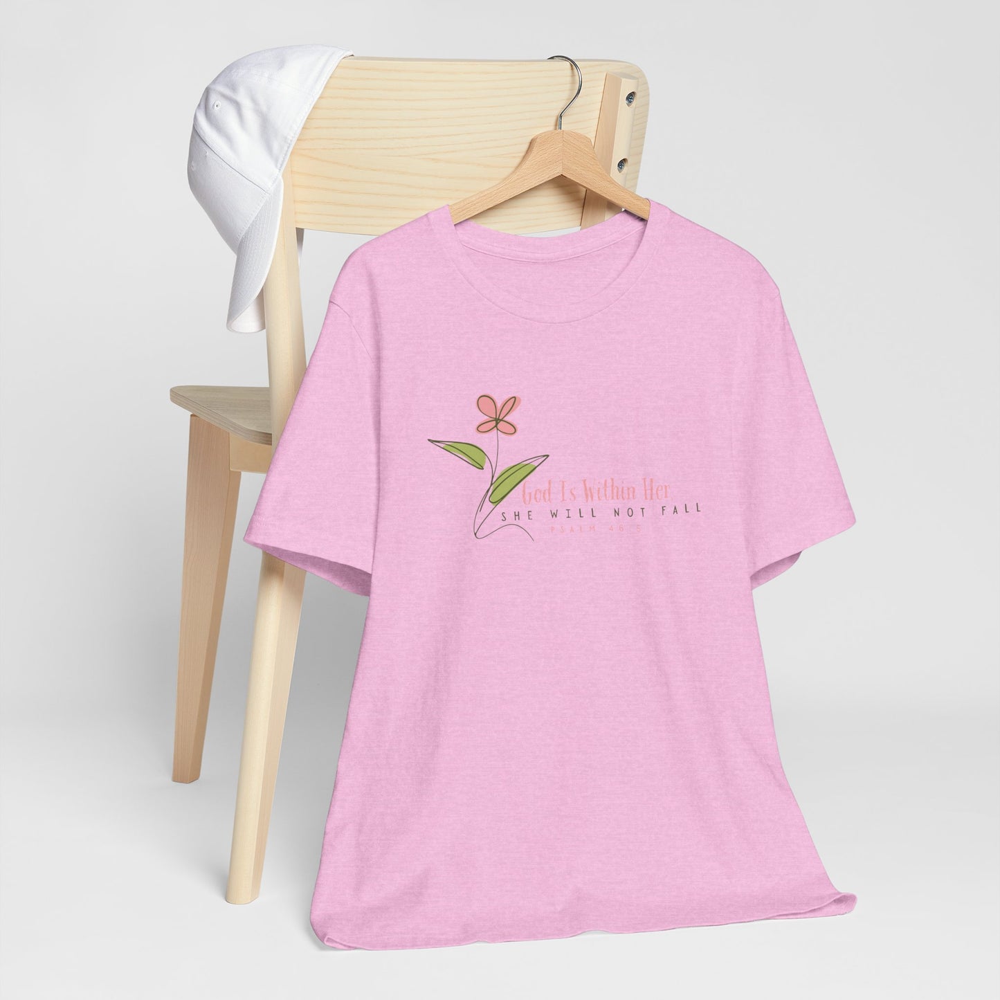 Floral Motivational Unisex Tee - Psalm 46:5 - Nature Lovers Gift