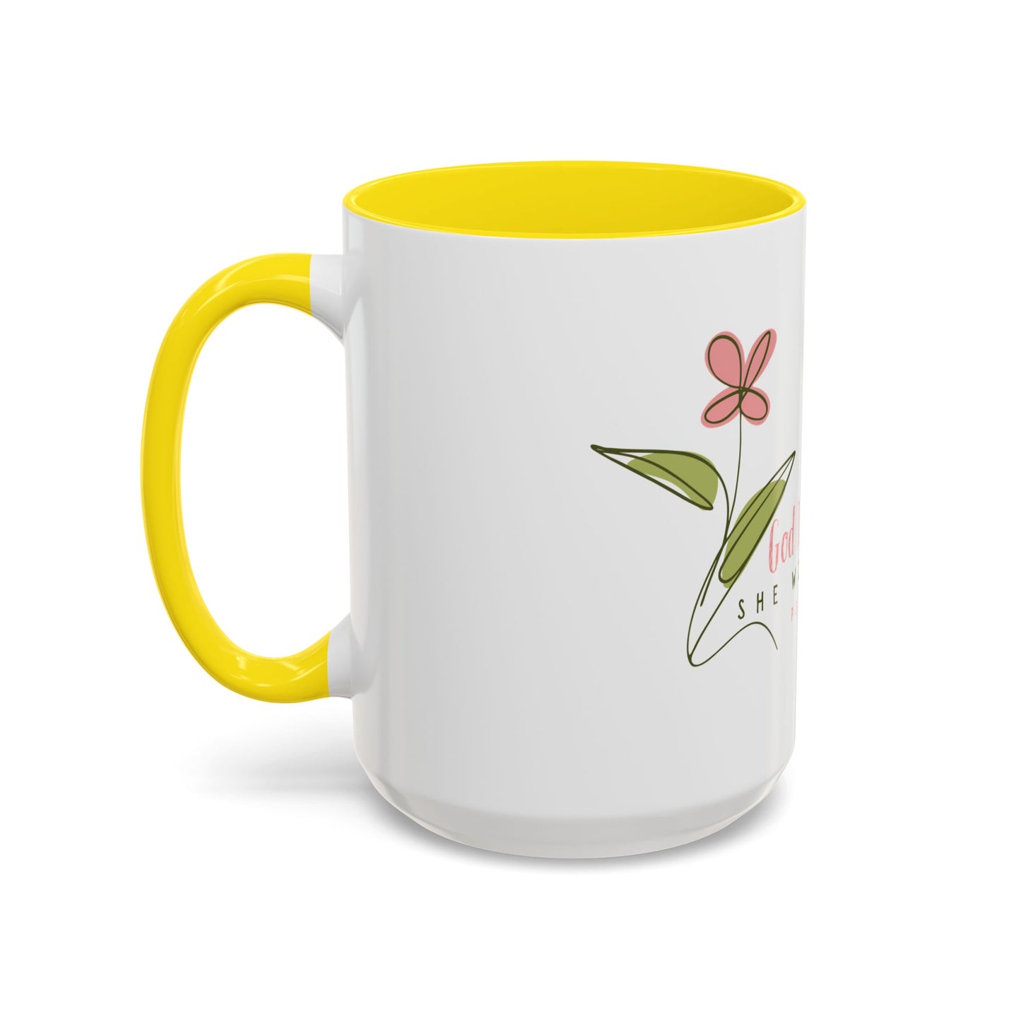 Inspirational Coffee Mug - "God Is Within Her" Psalm 46:5, Motivational Gift, Floral Design, Home Decor, Self-Care, Prayer Mug