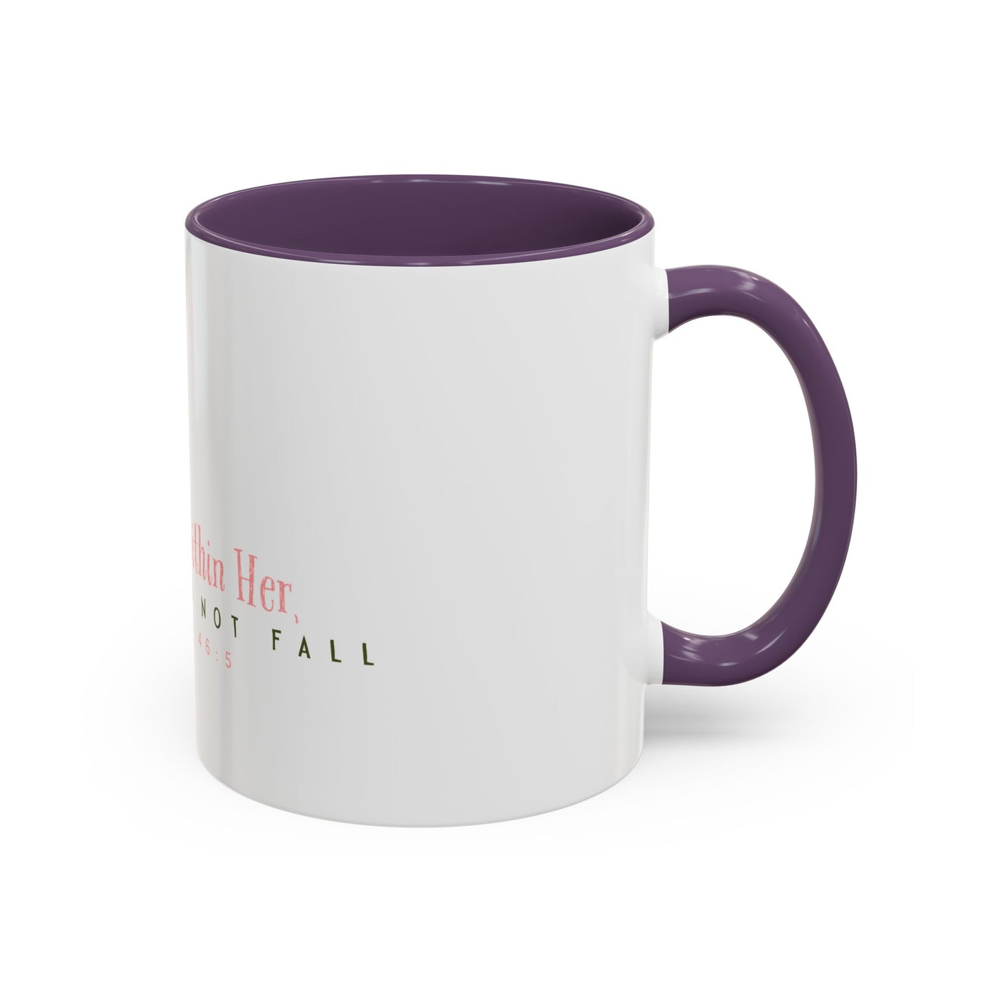 Inspirational Coffee Mug - "God Is Within Her" Psalm 46:5, Motivational Gift, Floral Design, Home Decor, Self-Care, Prayer Mug