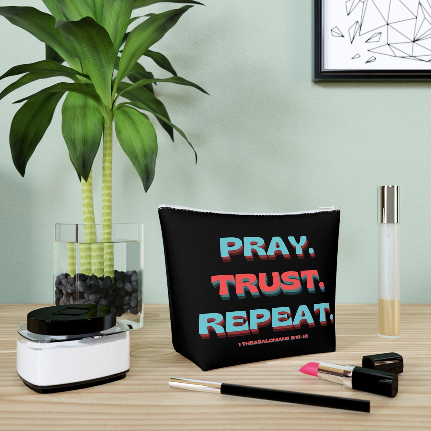 1 Thessalonians 5:16-18 - Cotton Cosmetic Bag
