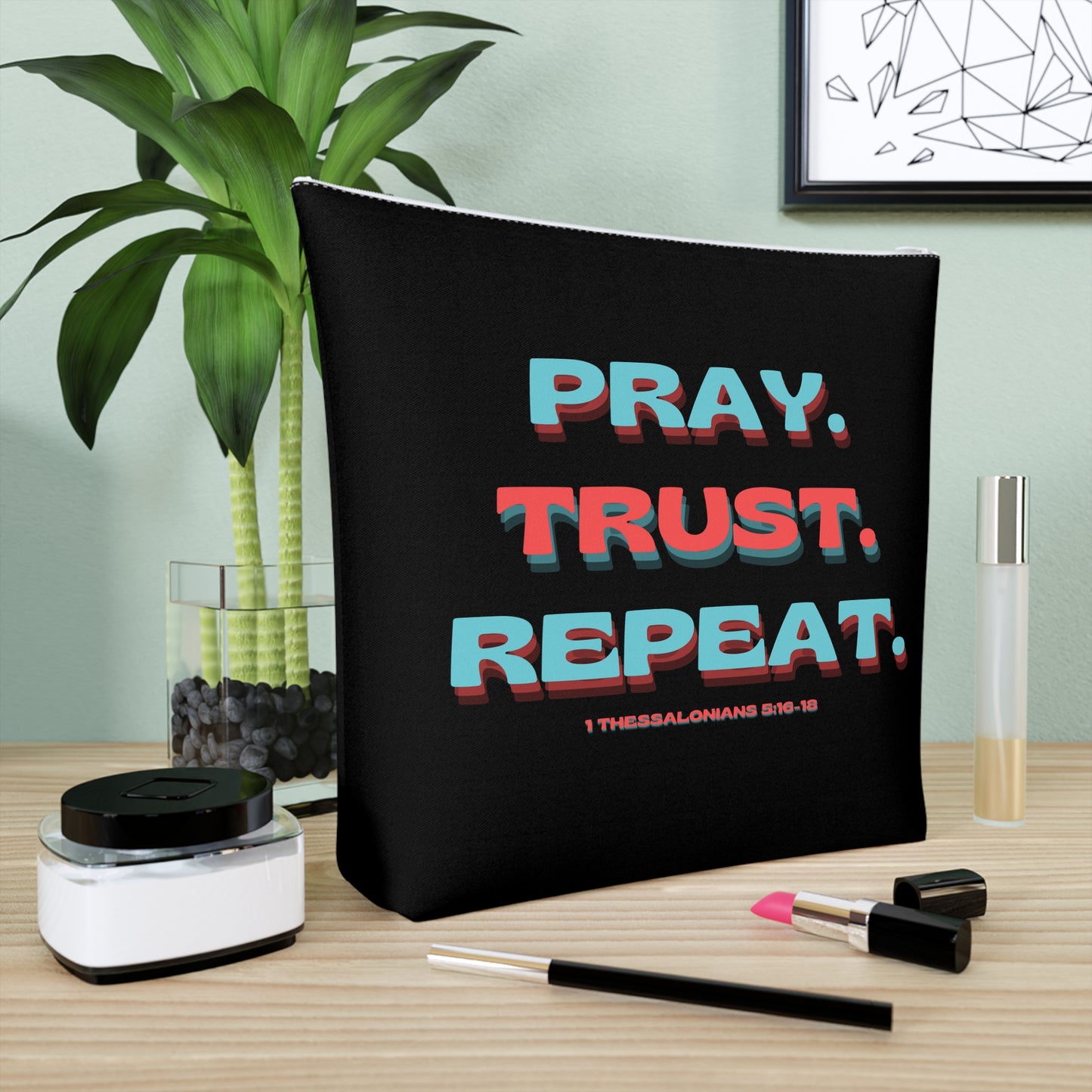 1 Thessalonians 5:16-18 - Cotton Cosmetic Bag