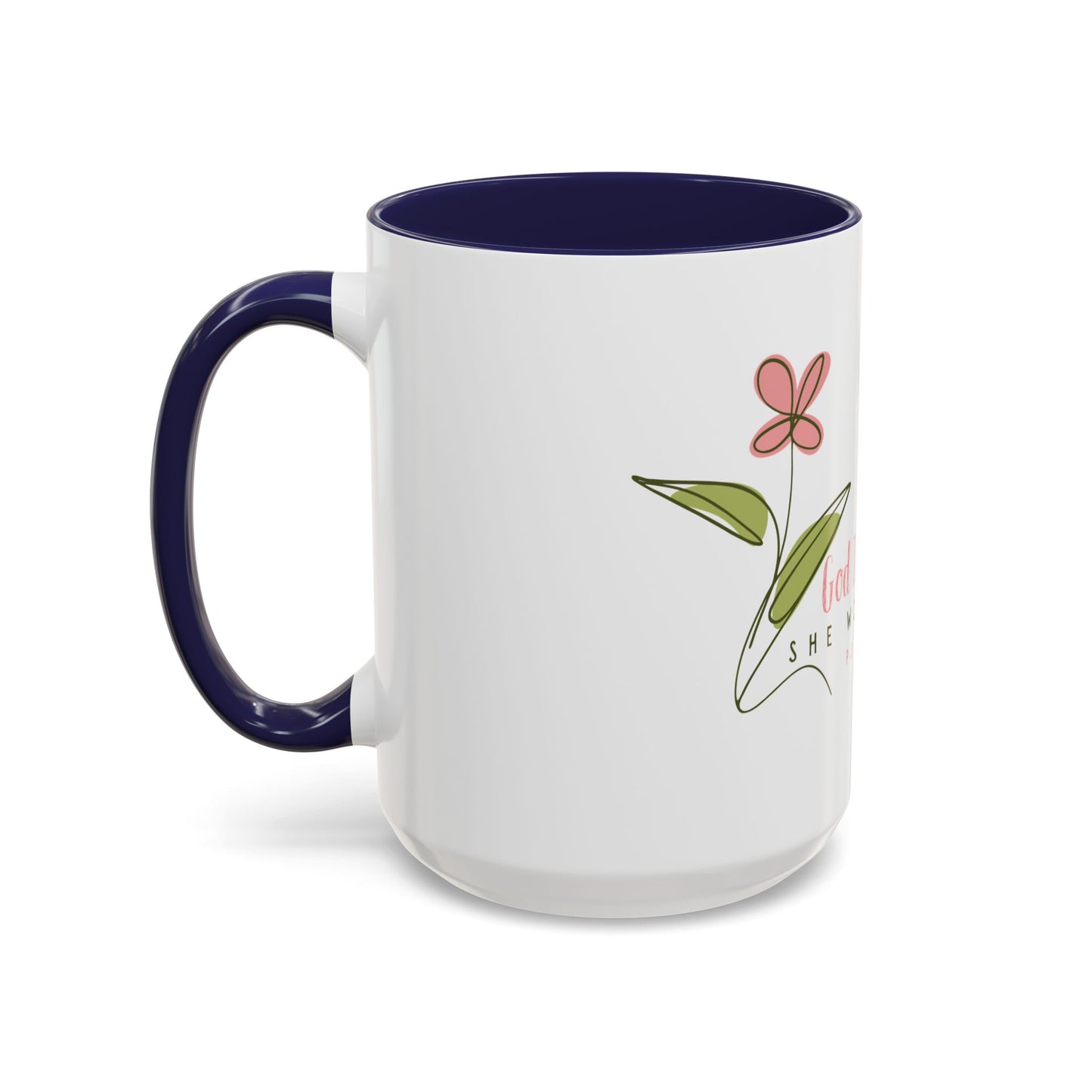 Inspirational Coffee Mug - "God Is Within Her" Psalm 46:5, Motivational Gift, Floral Design, Home Decor, Self-Care, Prayer Mug
