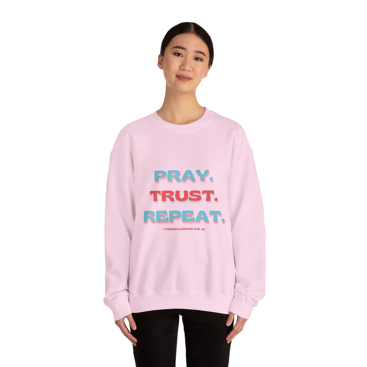 featuring 1 Thessalonians 5:16-18 - Spiritual Crewneck Sweatshirt - Comfort and Inspiration for Faith Lovers