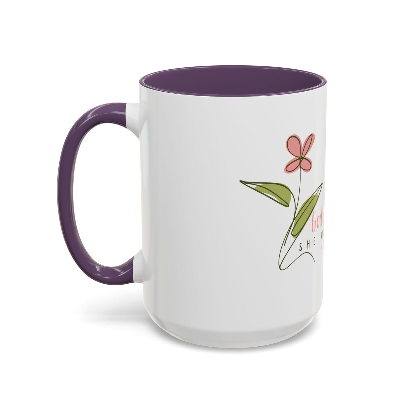 Inspirational Coffee Mug - "God Is Within Her" Psalm 46:5, Motivational Gift, Floral Design, Home Decor, Self-Care, Prayer Mug