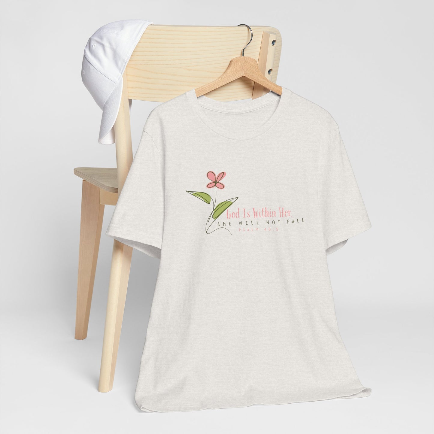 Floral Motivational Unisex Tee - Psalm 46:5 - Nature Lovers Gift