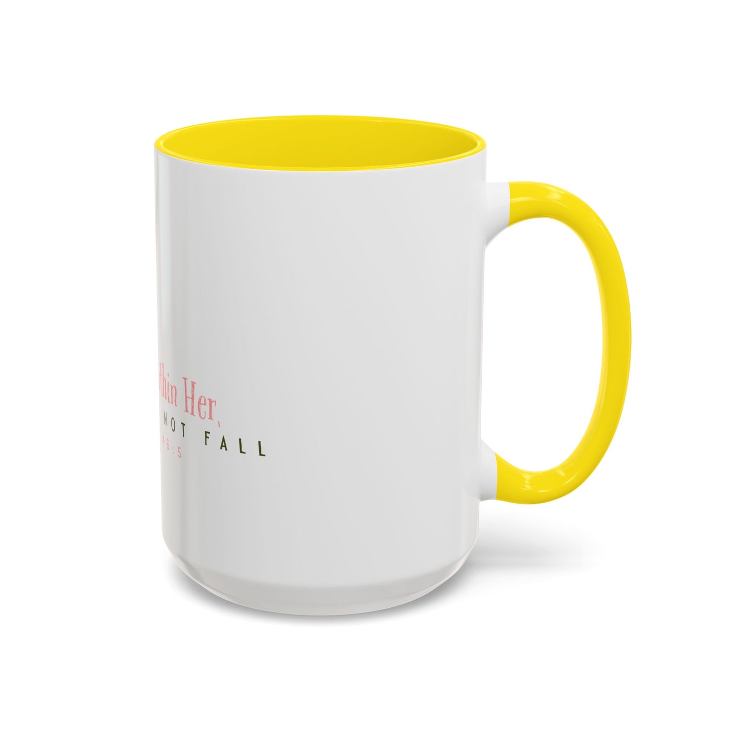 Inspirational Coffee Mug - "God Is Within Her" Psalm 46:5, Motivational Gift, Floral Design, Home Decor, Self-Care, Prayer Mug