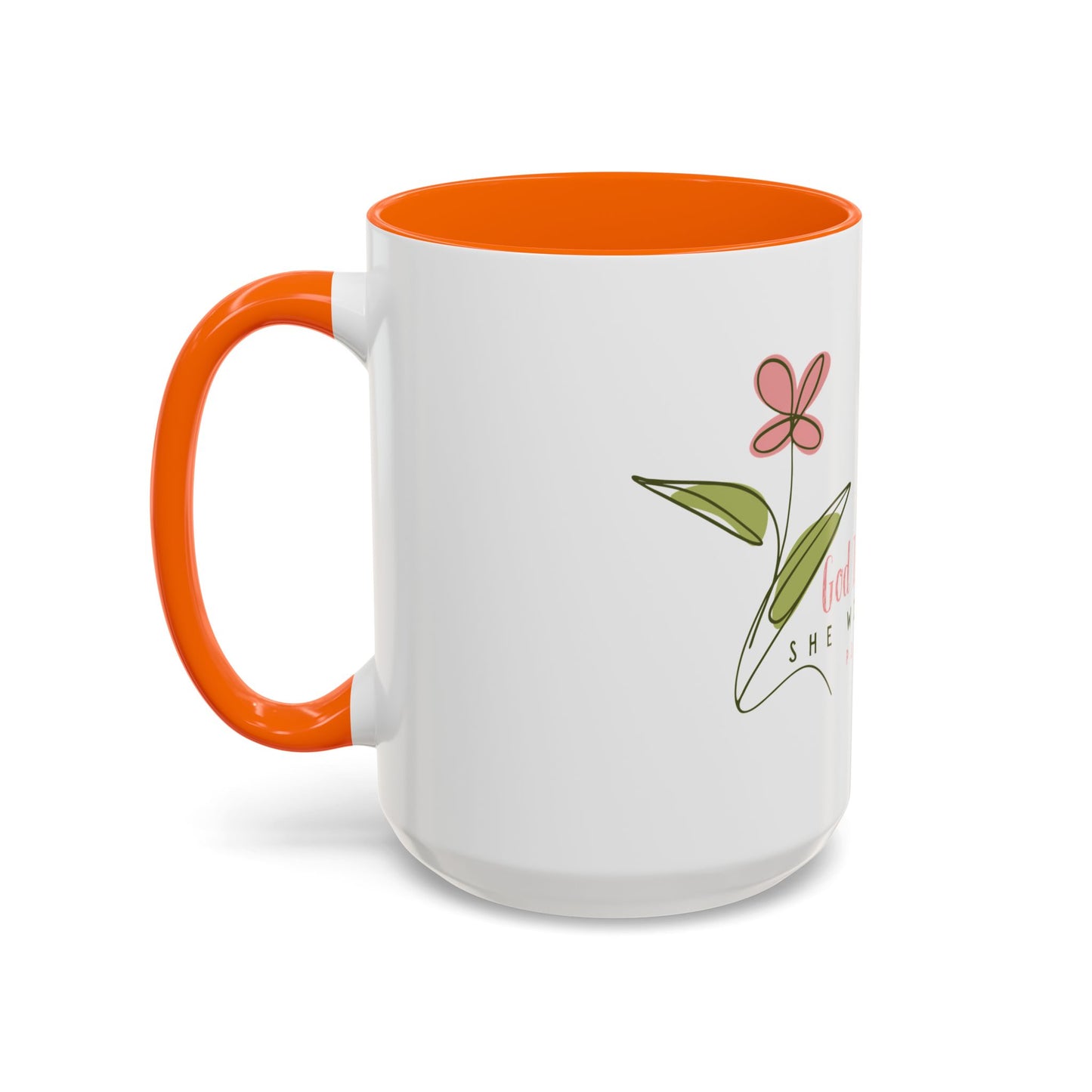 Inspirational Coffee Mug - "God Is Within Her" Psalm 46:5, Motivational Gift, Floral Design, Home Decor, Self-Care, Prayer Mug