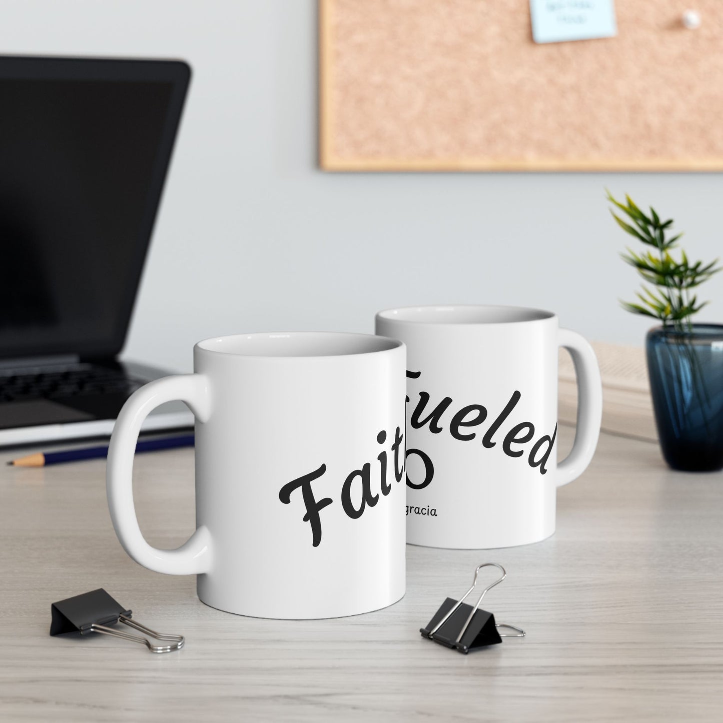 Faith-Fueled Ceramic Coffee Mug | Inspirational Gift for CEOs, Motivational Cup, Office Accessories, Home & Kitchen Decor