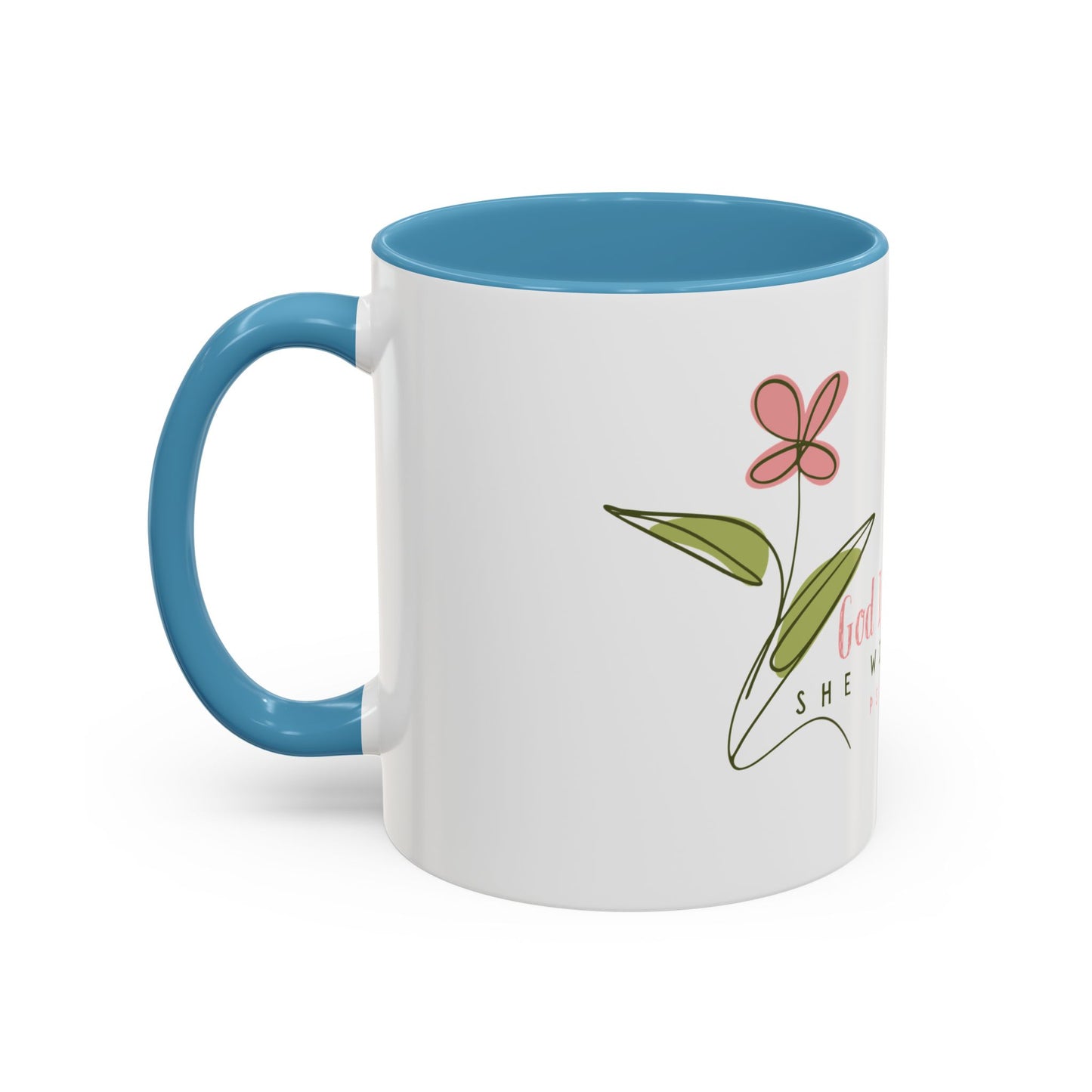 Inspirational Coffee Mug - "God Is Within Her" Psalm 46:5, Motivational Gift, Floral Design, Home Decor, Self-Care, Prayer Mug