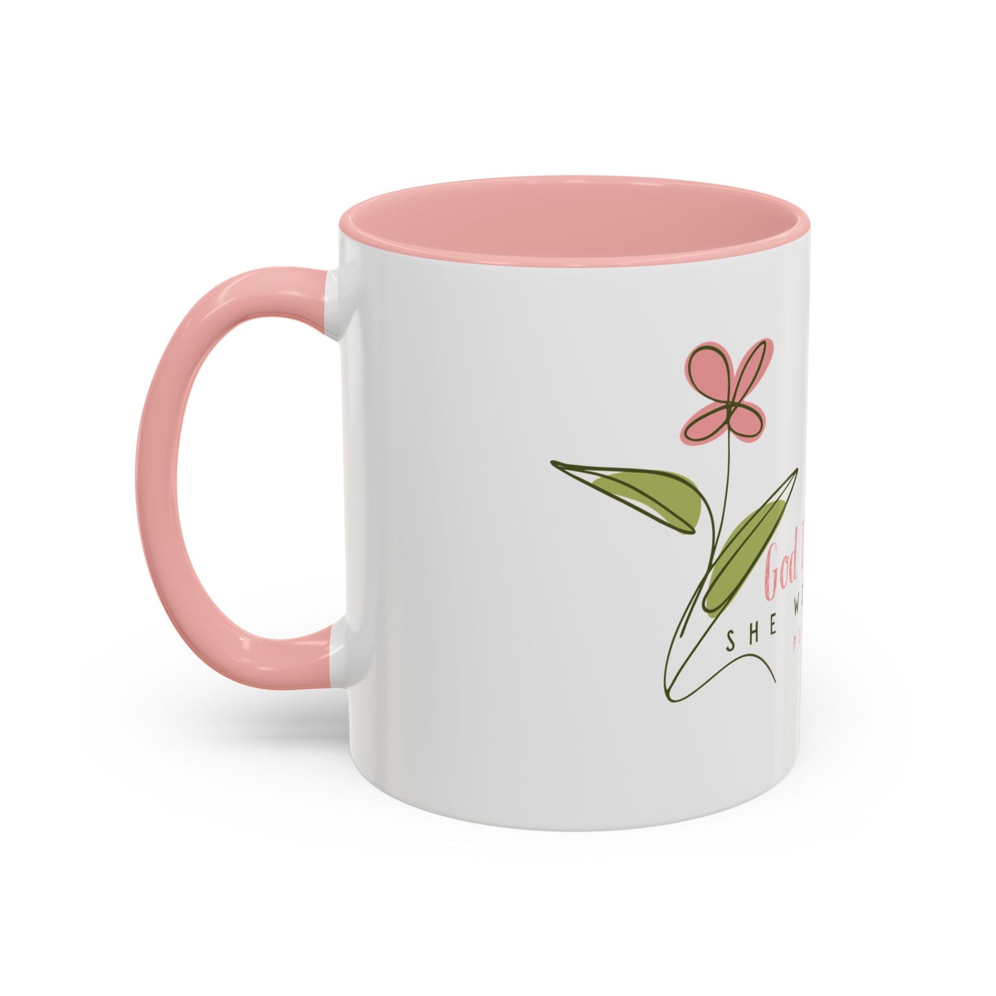 Inspirational Coffee Mug - "God Is Within Her" Psalm 46:5, Motivational Gift, Floral Design, Home Decor, Self-Care, Prayer Mug
