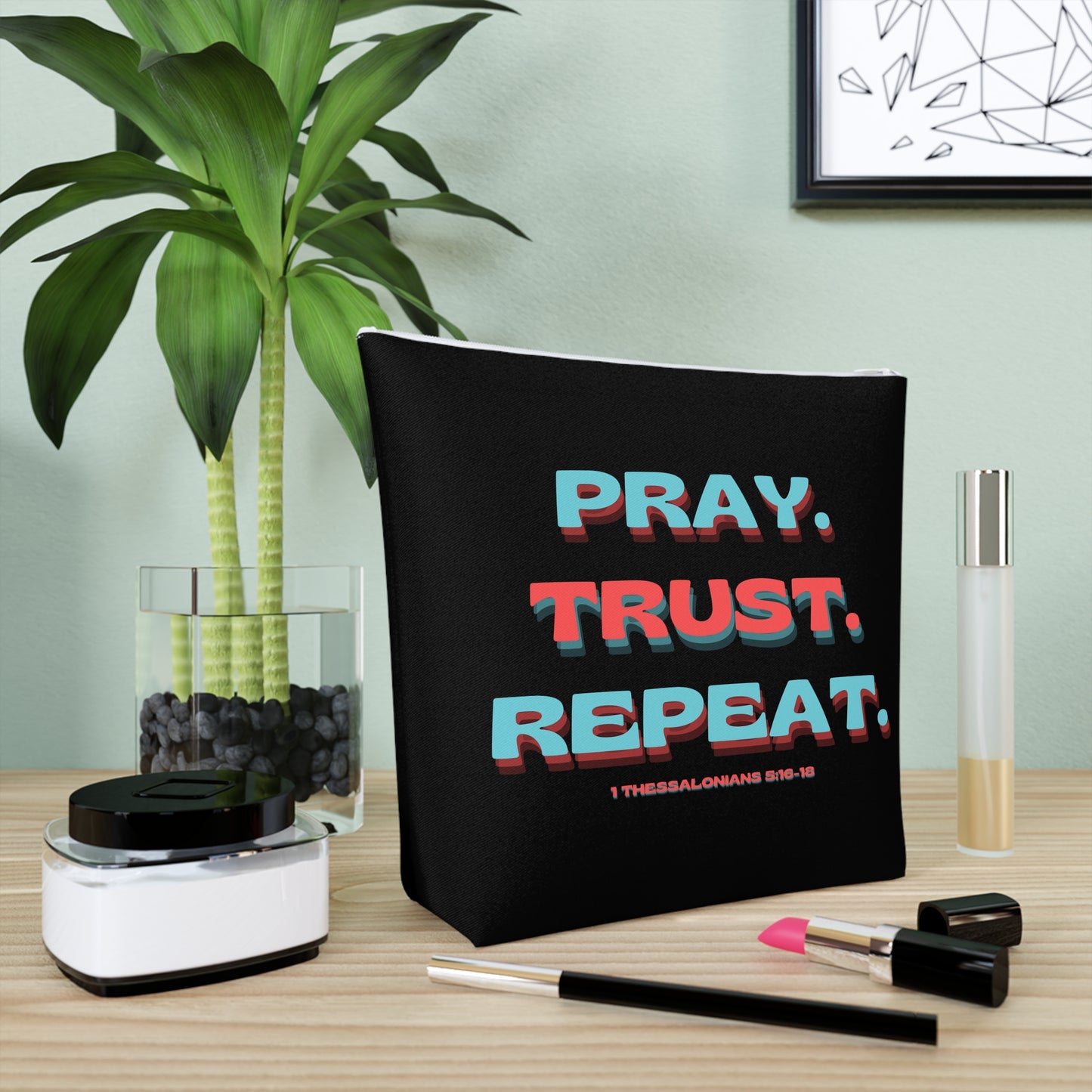 1 Thessalonians 5:16-18 - Cotton Cosmetic Bag
