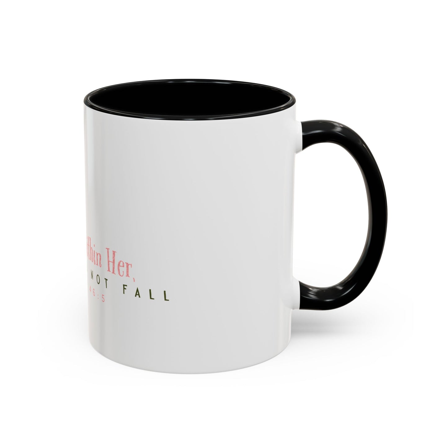 Inspirational Coffee Mug - "God Is Within Her" Psalm 46:5, Motivational Gift, Floral Design, Home Decor, Self-Care, Prayer Mug