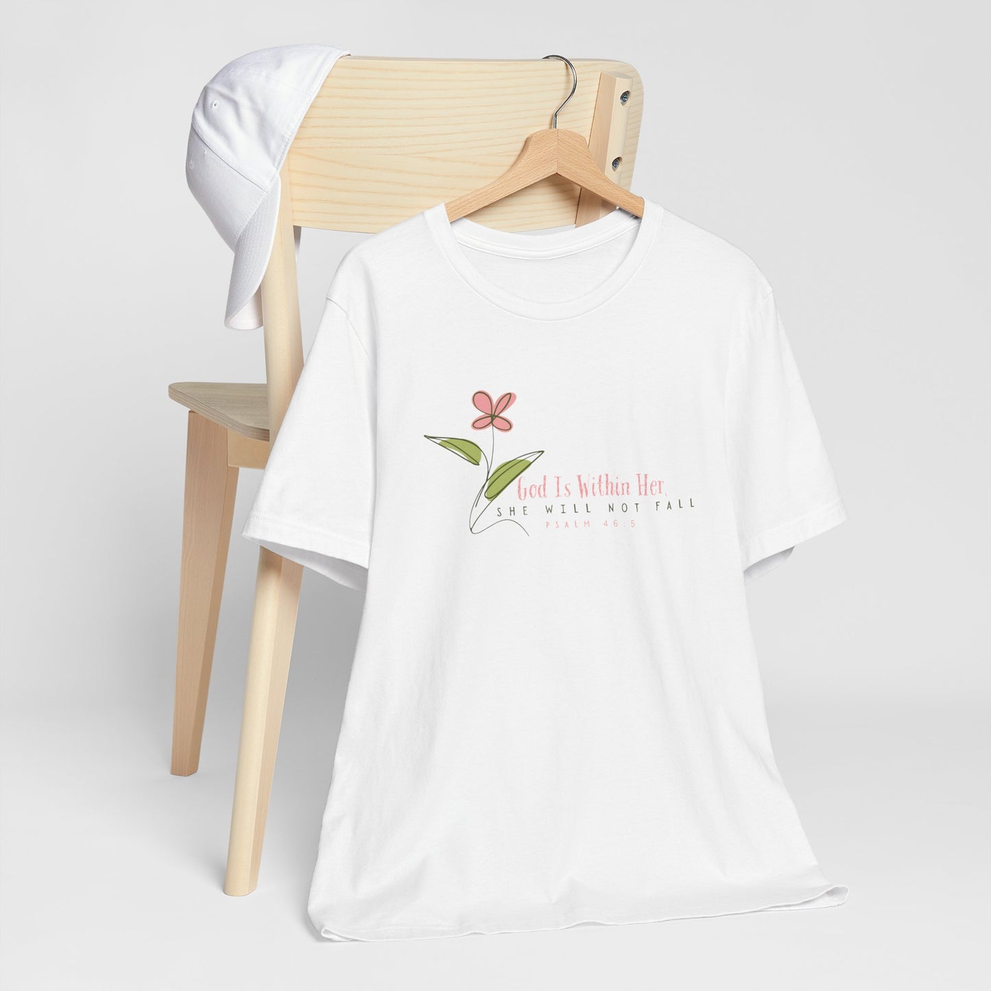 Floral Motivational Unisex Tee - Psalm 46:5 - Nature Lovers Gift