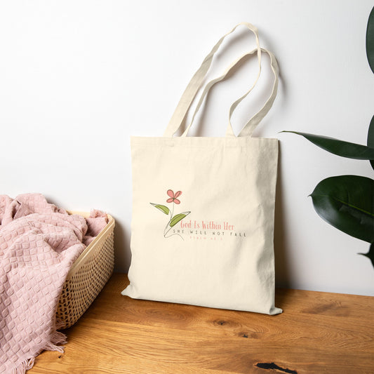 Floral Motivational Tote Bag - Psalm 46:5