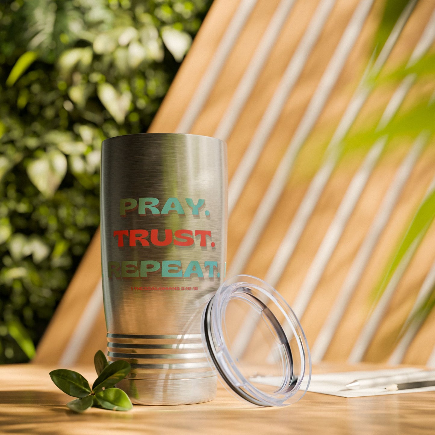 Inspirational Travel Mug featuring 1 Thessalonians 5:16-18