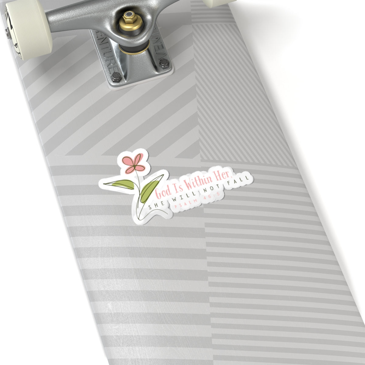 Inspirational Flower Kiss-Cut Stickers, God Is Within Her, Watercolor Design
